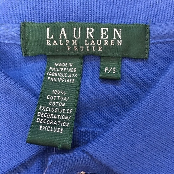 RALPH Lauren 100% Cotton Polo Shirt Top Royal Crest Women Y2K NOS - Picture 7 of 10